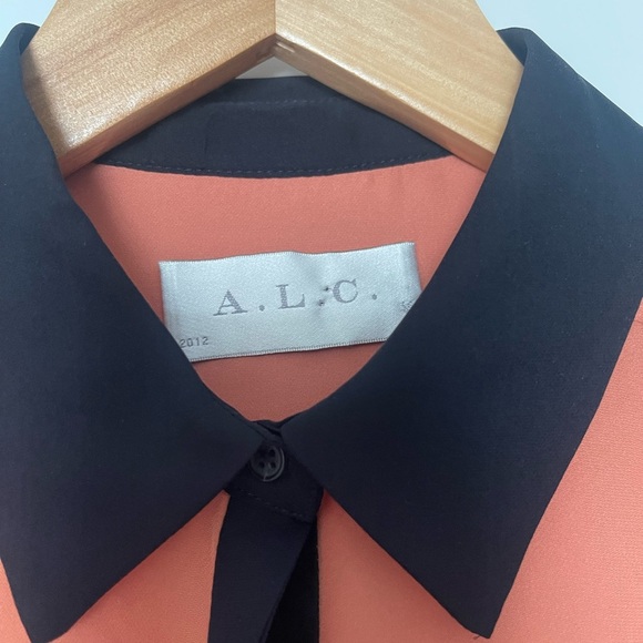 A.L.C. Gillian Silk Button Down Top Contemporary Modern Minimalist - Picture 5 of 7